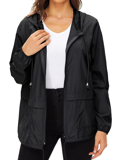 Women's Outwear Lightweight Rain Jacket Women Packable Raincoats Jacket