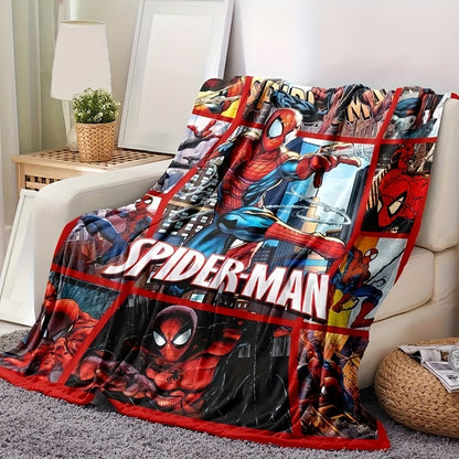 1pc Cozy Marvel Spider-Man Flannel Throw Blanket - Soft, Warm, and Charming for Couch, Bed, Office - All-Season Versatile Gift with Charming Style and Perfect Size of 60x80 Inch by Ume