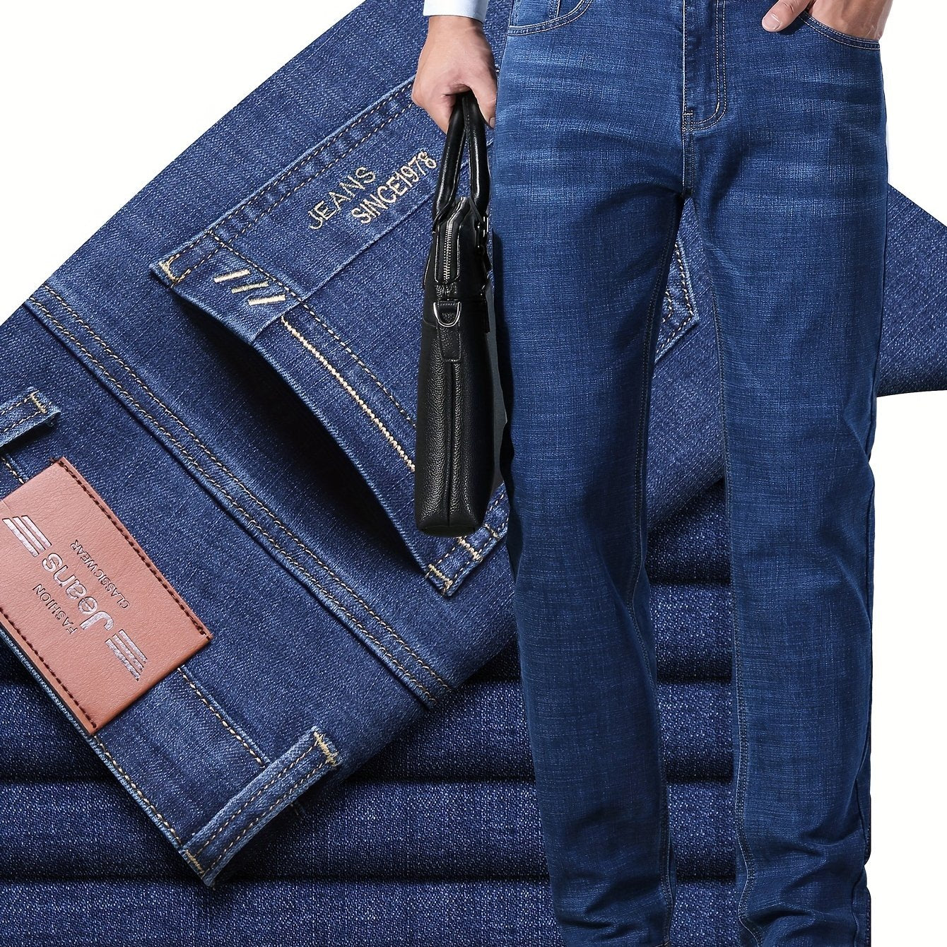 xieyinshe  Men's Casual Classic Design Jeans For Spring Fall Business