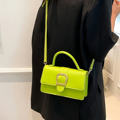 Fashion-Forward Neon Crossbody Bag - Compact & Stylish Mini Shoulder Bag for Women - Secure Buckle Flap Purse