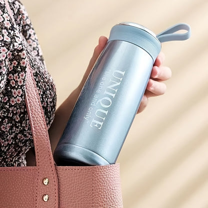 1pc Cute Small Travel Vacuum Insulated Tea Coffee Water Bottle - 304 Stainless Steel, Durable, Leak-Proof, Double-Walled, Keeps Drinks Hot/Cold for Hours - Ideal for Students, Ladies, Office Use, Outdoor Activities