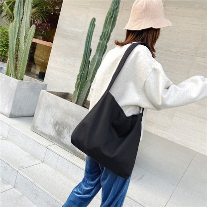 XIEYINSHE Women's Bag 2019 New Korean Style Canvas Shoulder Bag Solid Color Simple Chic Large Capacity Men and Women Student Messenger Bag