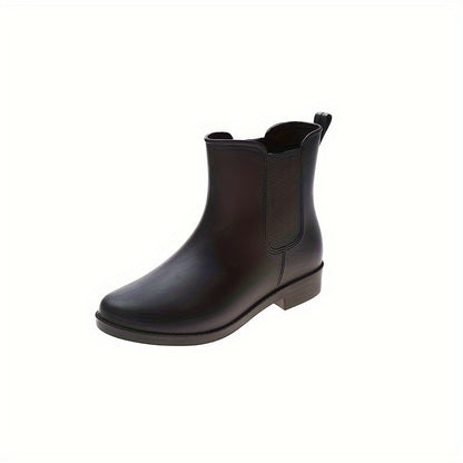 Men's Solid Color High Top Waterproof Rain Boots, Comfy Non Slip Casual Durable Chelsea Rain Shoes, Men's Footwear