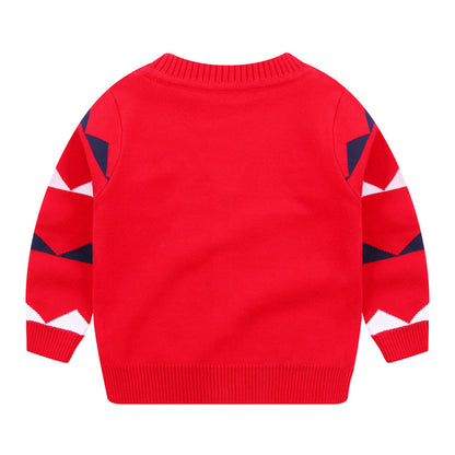 Children's cardigan 24 years children's spring and autumn sweater new knitted sweater boys top long sleeve baby coat trendy