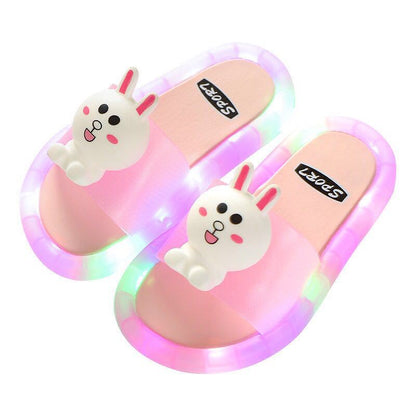 Children's Slippers Luminous Slippers Cartoon Cute Fashion Slippers Unicorn Slippers Unicorn Cross Mirror