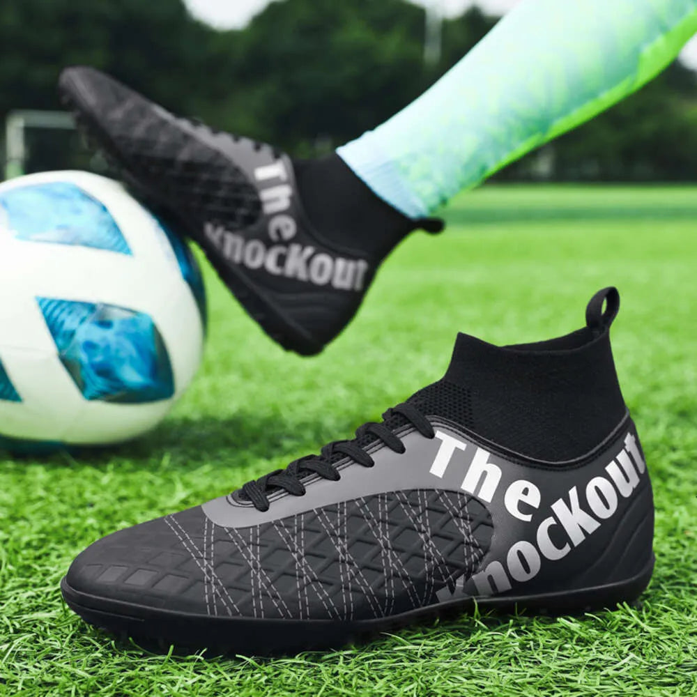 High Quality size 31-48 adult children Cleats Football Boots Anti-slip Grass Training Match Futsal Soccer Shoes