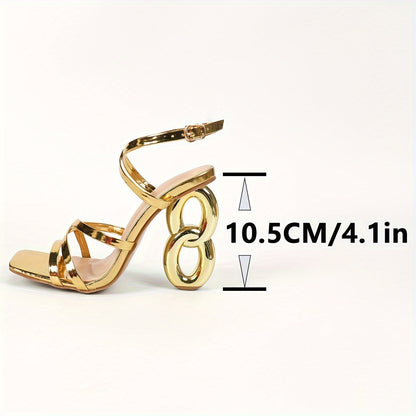 xieyinshe  Women's Special High Heel Sandals, Fashion Square Open Toe Dress Pumps, Stylish Buckle Strap Slingback Heels