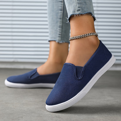 Comfortable Canvas Slip-On Sneakers - Lightweight, Breathable, and Soft for Women - Perfect for Outdoor Activities and Daily Wear