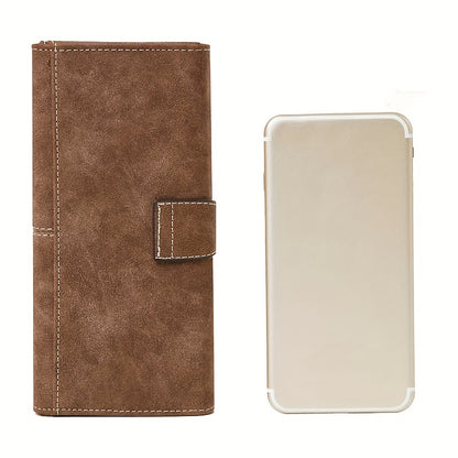 Vintage-Style High-Capacity Wallet | Secure Snap Closure, Multi-Card Slots & Durable Zip Pocket