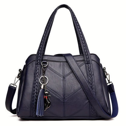 xieyinshe Vintage Shoulder Bag, Large Capacity Solid Color Handbag, Women's Fashion Casual Travel Commuter Bag