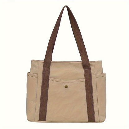 Large Capacity Canvas Tote Bag - Spacious, Stylish, and Sturdy Zipper Closure Shoulder Bag for Women - Perfect for Commute, Daily Use, and Travel