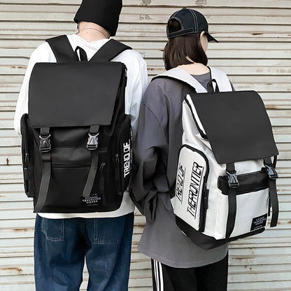 Large Capacity Schoolbag Men's Fashion Brand Street Shooting High School and College Student Backpack Korean Style Western Style Men's Casual Travel Backpack