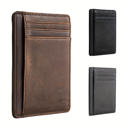 Mens Premium Minimalist Wallet - 7 Card Slots, RFID Blocking Security, Front Pocket Money Clip - Sleek, Stylish & Secure