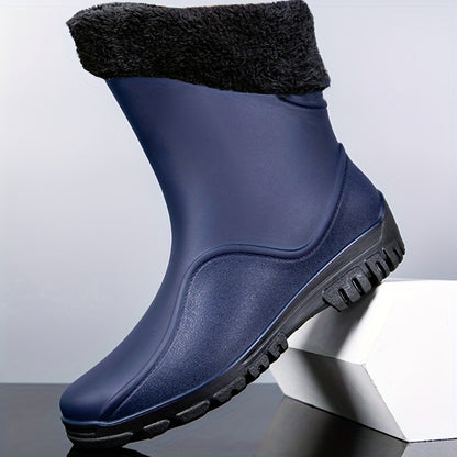 Men Rain Boots, Wear-resistant Waterproof Non-slip Knee High Rain Shoes For Outdoor Walking Fishing