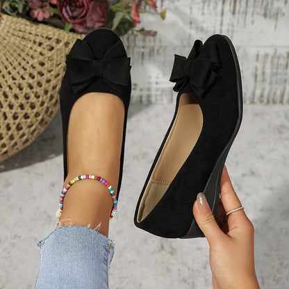 Chic Bowknot Wedge Heels - Lightweight, Comfortable, Slip-On Platform Shoes for Women - Perfect for Casual Daily Wear, Outdoor Activities, and Special Occasions