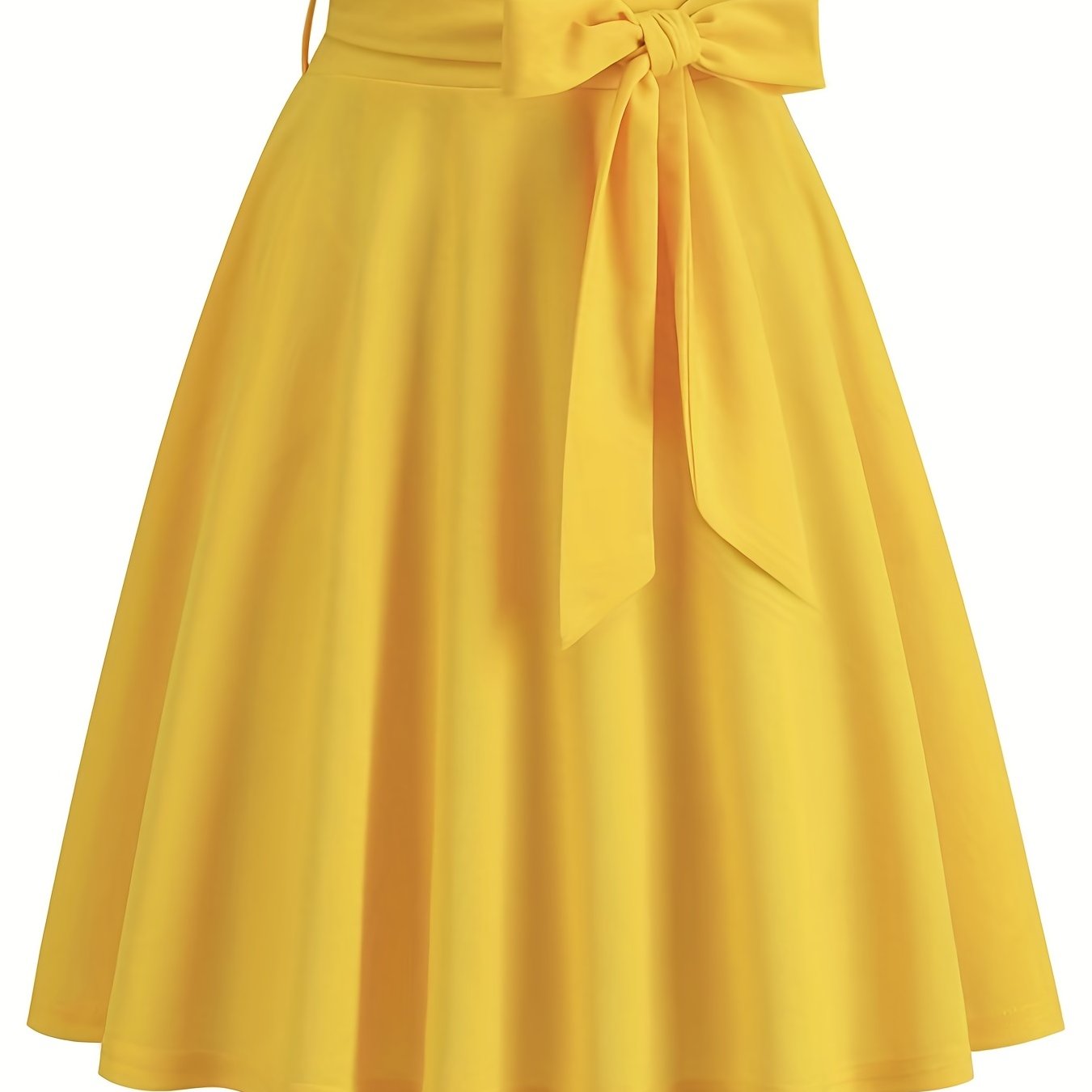 xieyinshe  Retro A-line Skirt, Bowknot Front Skirt For Party, Performance, Every Day, Women's Clothing