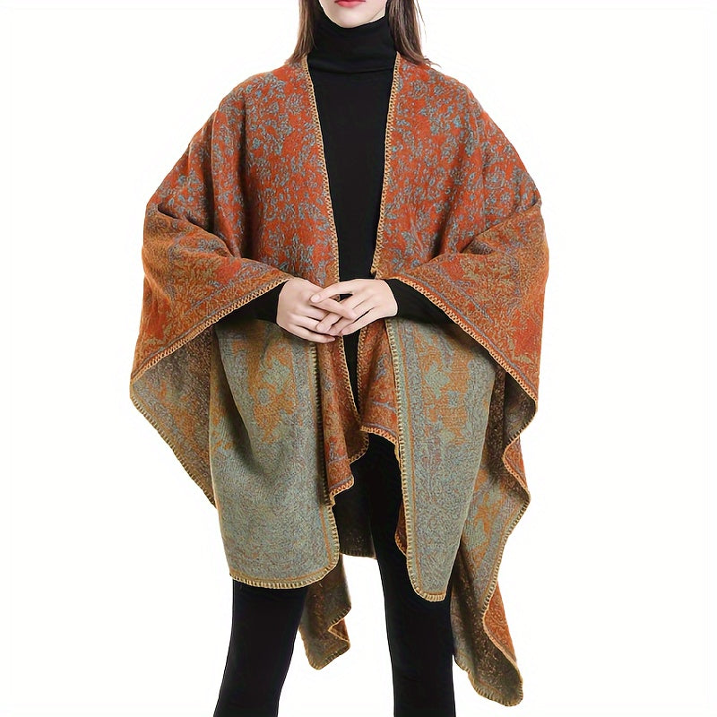 xieyinshe  Boho Multicolor Sunscreen Shawl Oversized Sunshade Women's Cardigan Air Conditioner Room Casual Warm Windproof Coldproof Blanket Wrap Shawl