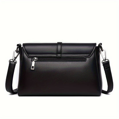 xieyinshe Fashionable Black Square Shoulder Bag, All-Match Versatile Crossbody Wallet For Women