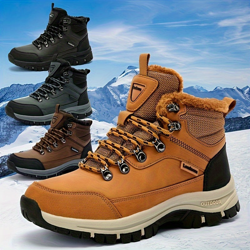 Mens Winter Snow Boots - Durable, Water-resistant & Insulated - Anti-slip Hiking Shoes for Outdoor Adventures, Warm & Comfortable - Perfect for Work, Camping, & Backpacking in All Weather