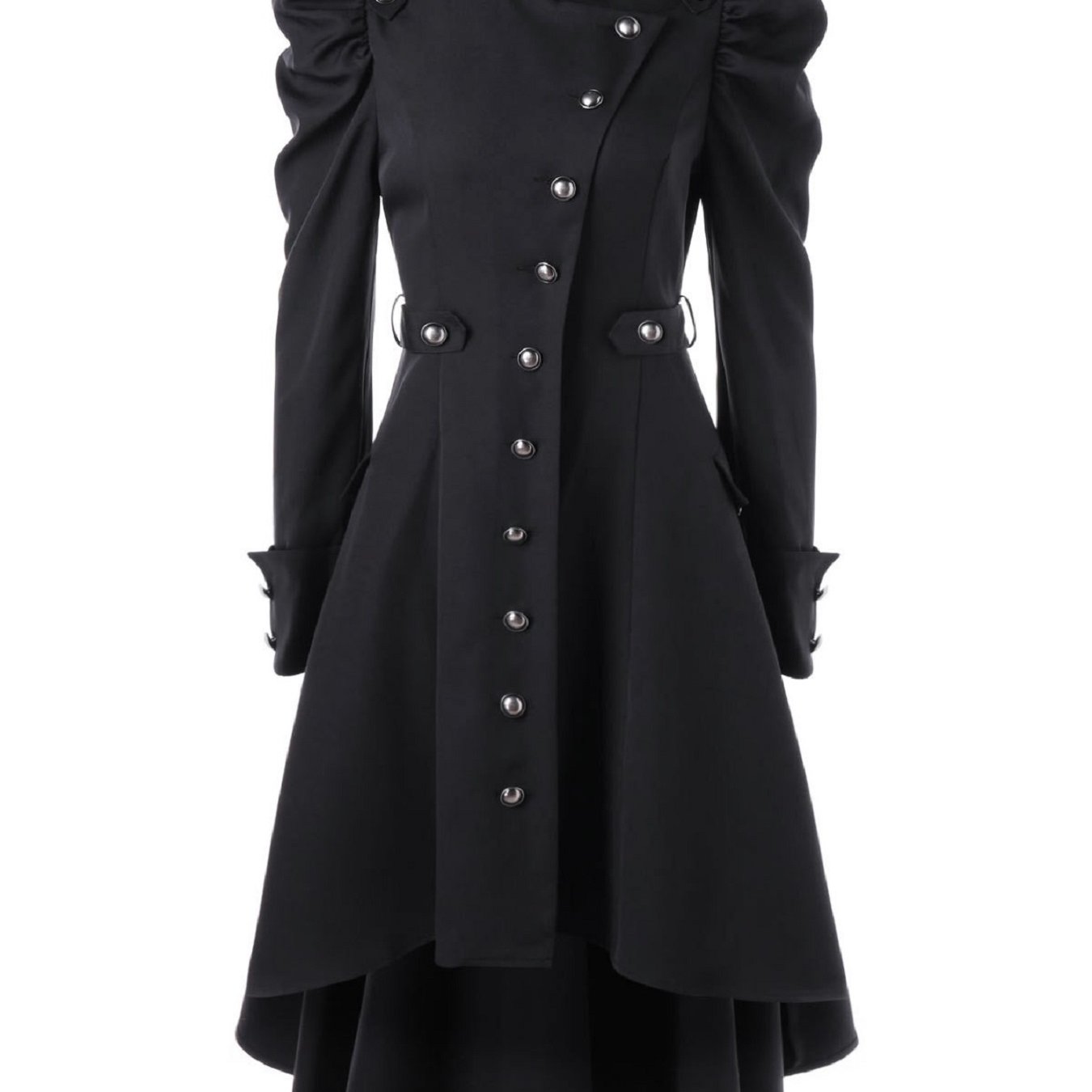 xieyinshe  Solid Double Breasted Pea Coat, Belted Buckle Spring Mid-Long Lapel Outerwear, Women's Clothing