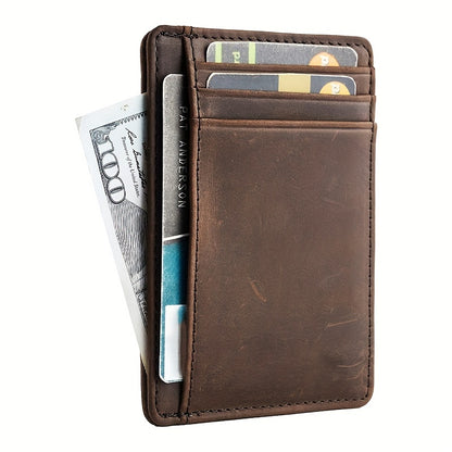 Mens Premium Minimalist Wallet - 7 Card Slots, RFID Blocking Security, Front Pocket Money Clip - Sleek, Stylish & Secure