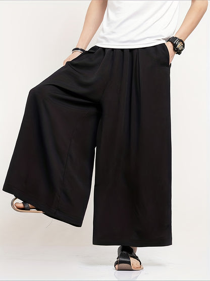 xieyinshe Loose Fit  Wide Leg Pants, Men's Casual Vintage Pants For Spring Fall