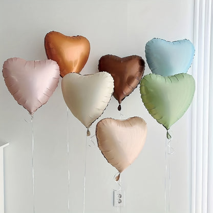 6pcs Love-Shaped Giant 18-Inch Aluminum Film Balloons - Wedding, Valentine's Day, Birthday Party Decorations - Confession, Romantic, Inflatable, Reusable, and Durable