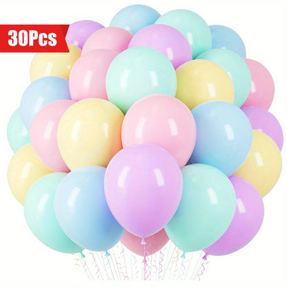 30pcs Vibrant Macaron Latex Balloon Set - Perfect for Birthdays, Anniversaries & More - Durable Indoor/Outdoor Party Decorations