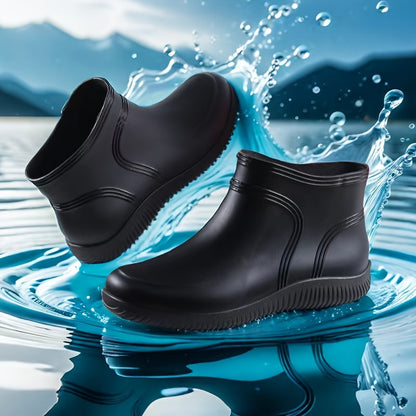 Unisex Fashion Waterproof Rain Boots - Slip-Resistant, Casual/Street Style, All-Season Pvc Work & Fishing Shoes Rain Boots Women Waterproof Waterproof Shoes For Men