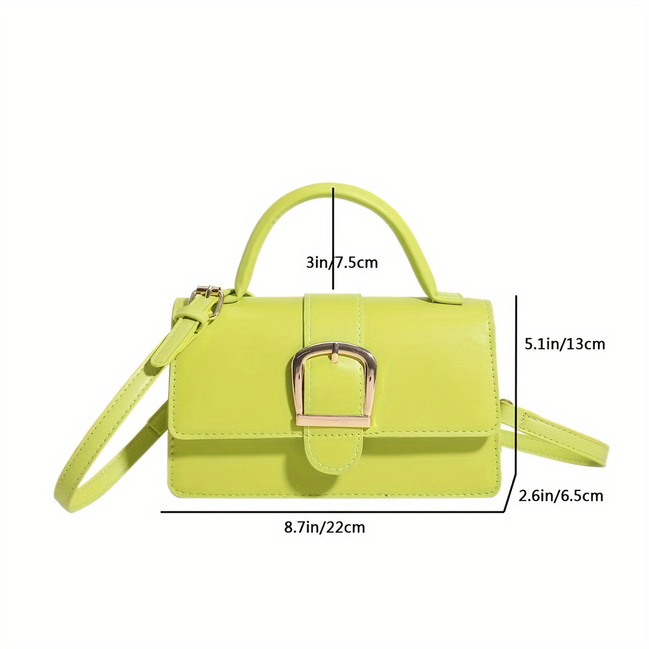 Fashion-Forward Neon Crossbody Bag - Compact & Stylish Mini Shoulder Bag for Women - Secure Buckle Flap Purse