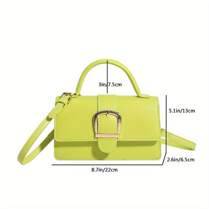 Fashion-Forward Neon Crossbody Bag - Compact & Stylish Mini Shoulder Bag for Women - Secure Buckle Flap Purse