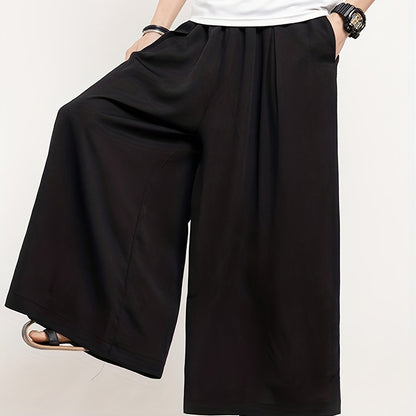 xieyinshe Loose Fit  Wide Leg Pants, Men's Casual Vintage Pants For Spring Fall