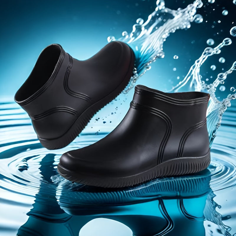 Unisex Fashion Waterproof Rain Boots - Slip-Resistant, Casual/Street Style, All-Season Pvc Work & Fishing Shoes Rain Boots Women Waterproof Waterproof Shoes For Men