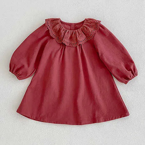 Girl's Dresses Korean Style Sister Clothes Kids Party Dress Baby Girls Rompers Floral Printing Long Sleeve Autumn Spring Girls Princess Dress