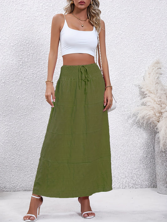 xieyinshe  Casual Loose Simple Solid High Waist Fashion Skirts, Women's Clothing