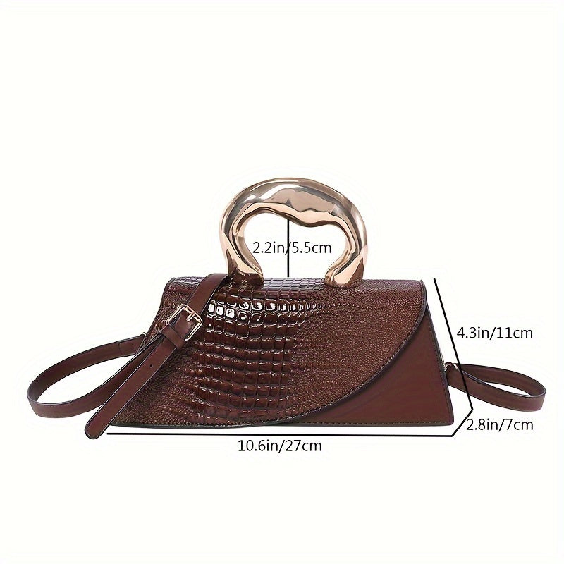 Chic Crocodile Pattern Womens Handbag - Stylish Crossbody & Shoulder Bag with Spacious Interior - Trendy Fashion Purse for Everyday Use