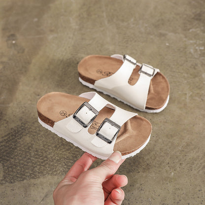 Ruizhi Spring and Autumn Fashion Children's Cork Slippers Boys' One-Word Sandals Fashionable Girls' Beach Shoes Cross-Border