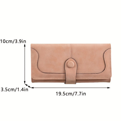 Vintage-Style High-Capacity Wallet | Secure Snap Closure, Multi-Card Slots & Durable Zip Pocket