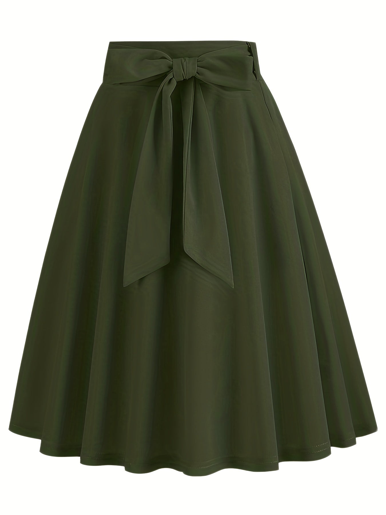 xieyinshe  Retro A-line Skirt, Bowknot Front Skirt For Party, Performance, Every Day, Women's Clothing