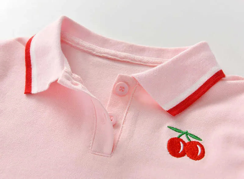 Kids Clothes Girl Dresses Lapel Collar Embroidery Short Sleeve Dress Toddler Summer Baby Girl Designer Outfits