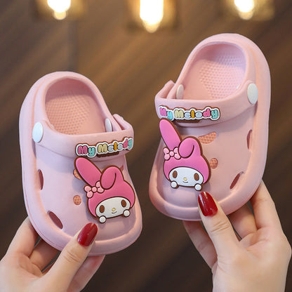 Sanrio Clow M Children's Slippers Boys and Girls Summer Cartoon Cute Hole Shoes Indoor and Outdoor Non-Slip Sandals