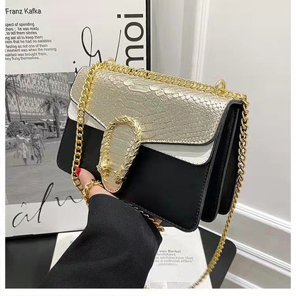 XIEYINSHE C Bag Women's Bag 2021 Is OK New Trendy Dionysian Cross-Body Bag Crocodile Pattern Western Style Fashion Chain Shoulder Messenger Bag