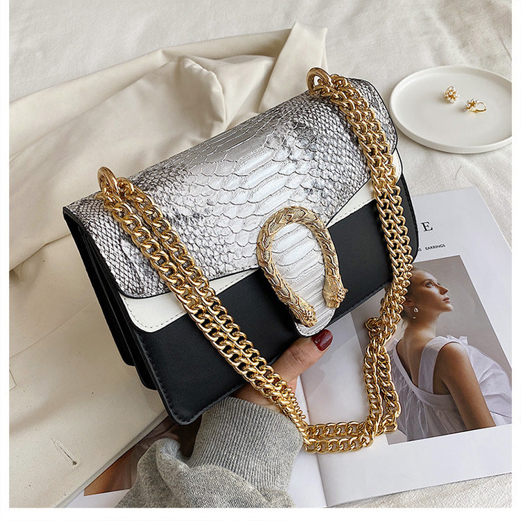 XIEYINSHE C Bag Women's Bag 2021 Is OK New Trendy Dionysian Cross-Body Bag Crocodile Pattern Western Style Fashion Chain Shoulder Messenger Bag