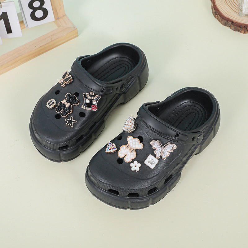 Factory in Stock Children's Hole Shoes Female Bear Diy Summer New Baby Child Student Slippers Male