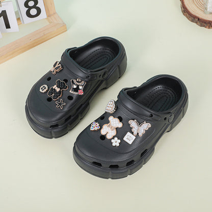 Factory in Stock Children's Hole Shoes Female Bear Diy Summer New Baby Child Student Slippers Male