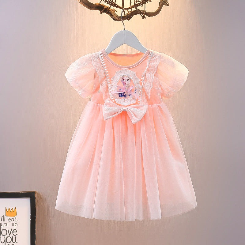 Daifa Children's Clothing Girls' Dress Summer 2024 New Baby Western Style Elsa Princess Dress Korean Style Aisha Skirt Fashion