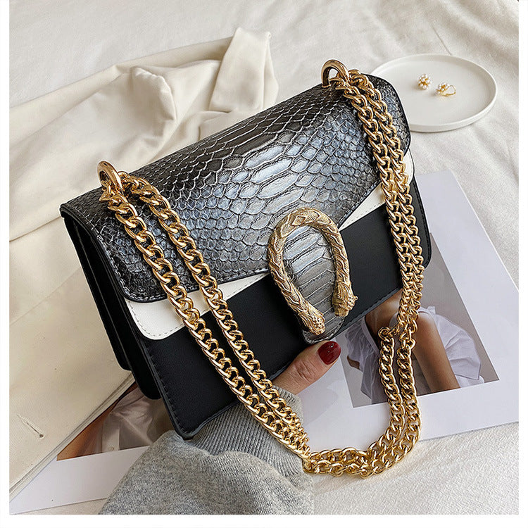 XIEYINSHE C Bag Women's Bag 2021 Is OK New Trendy Dionysian Cross-Body Bag Crocodile Pattern Western Style Fashion Chain Shoulder Messenger Bag