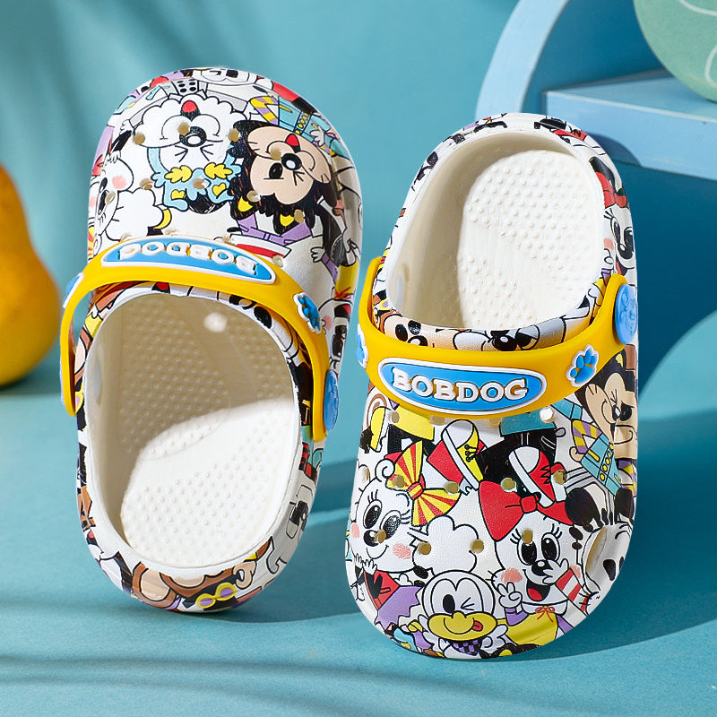 Bobdog Children's Hole Shoes Summer New Printed 1-5 Years Old Men's and Women's Baby Beach Shoes Eva Sandals