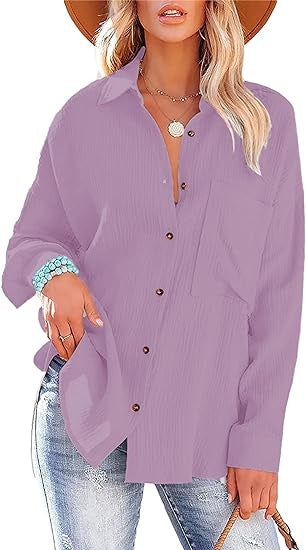 XIWYINSHE New Cardigan Single-Breasted plus-Sized plus-Sized Long Sleeve Women's Shirt Cross-Border Top European and American plus Size Women's Clothes