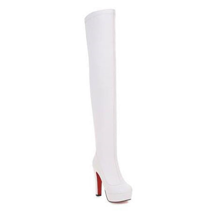 Winter New over-the-Knee Boots HOTan and NEWn Style Chunky Heel High Heel plus Size Women's Boots G174